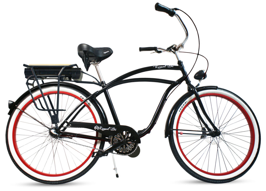Rower Cruiser elektryczny DRACULA 28″ e-bike czerwony miejski