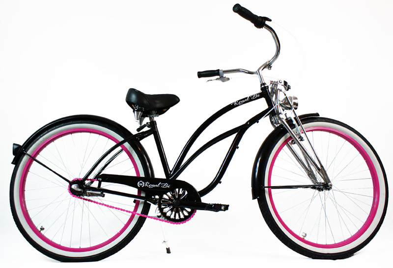 Rower Cruiser LADY SPRINGER 26″ czarny różowy miejski